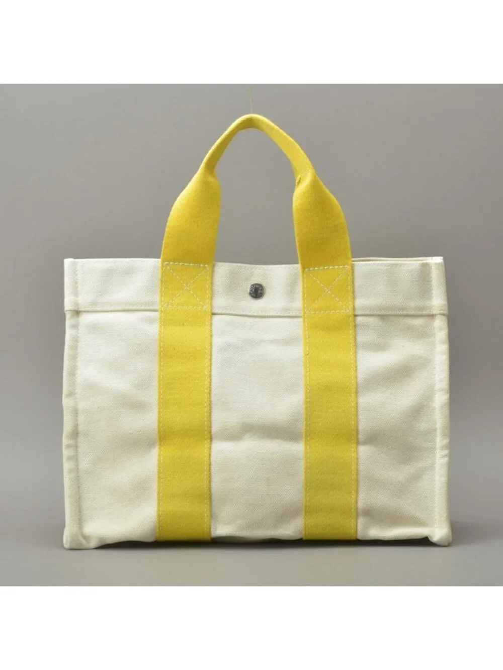 Hermes Bora PM Tote Canvas Yellow Already Cleaned